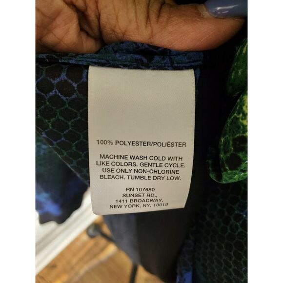 Sunset Rd Women's Multicolor 100% Polyester Round Neck Long Sleeve Shirt Size 12 - Picture 9 of 11